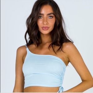 Princess Polly Blue Athans One Shoulder Tank